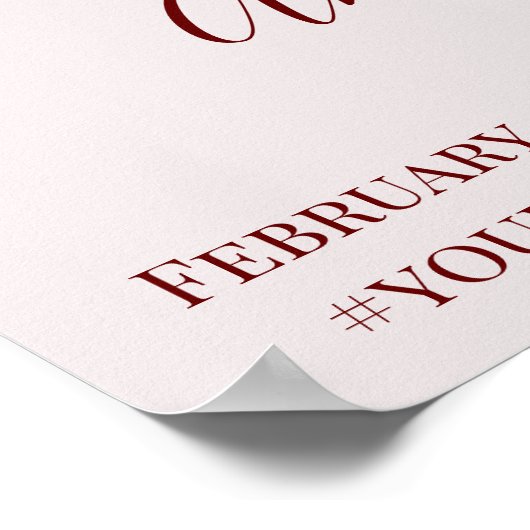 Aquarel Rozen Thee Bruiloft Welkom Bord Poster (Hoek)