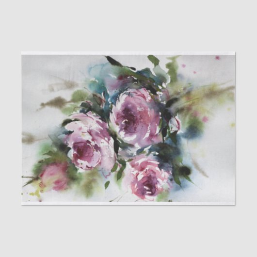 Aquarel Rozen - voor meubels decoupage Tissuepapier (Voorkant)