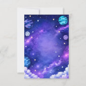 Aquarel Ruimtestation Baby Shower Bedankkaart (Achterkant)