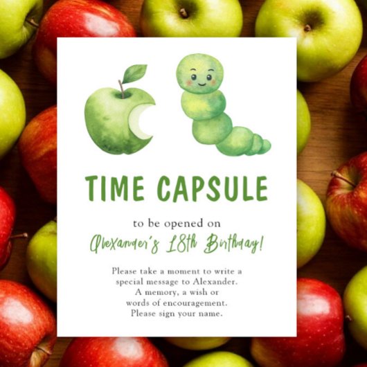 Aquarel Rups Tijd Kapsule 1e verjaardag Poster