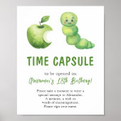 Aquarel Rups Tijd Kapsule 1e verjaardag Poster (Voorkant)