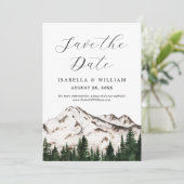 Aquarel Rustieke Bergen Bewaar de Datum Save The Date (Staand voorkant)