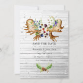 Aquarel Rustieke Bos Huwelijksfoto Save The Date (Voorkant)