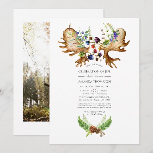 Aquarel Rustieke Bos Viering Van Het Leven Foto Kaart (Voorkant / Achterkant)