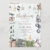 Aquarel rustieke kerstfeest decoratie kaart (Voorkant)