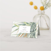 Aquarel Rustieke Neutrale Boho Botanische Trouwdag Plaatskaartje (Achterkant)