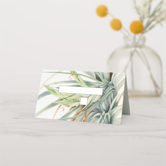 Aquarel Rustieke Neutrale Boho Botanische Trouwdag Plaatskaartje (Voorkant)