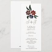 Aquarel Rustieke Simpele Bloemenboeket - Menu (Voorkant / Achterkant)