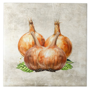 Aquarel Rustieke Ui Nep Textuur Tegeltje