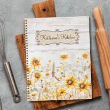 Aquarel Rustieke Zonnebloem Houten Familie Recept