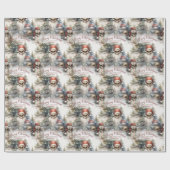 Aquarel Santa schedels Gotische Kerstmis Cadeaupapier (Vlak)