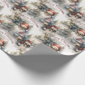 Aquarel Santa schedels Gotische Kerstmis Cadeaupapier (Hoek)