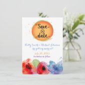 Aquarel Save The Date Bloemrijke Zomer Uitnodiging (Staand voorkant)