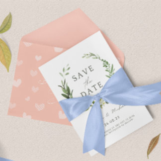 Aquarel Save the Date Trouw Uitnodiging