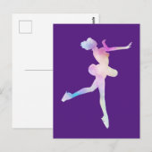 Aquarel Schaatsmeisje Briefkaart (Voorkant / Achterkant)