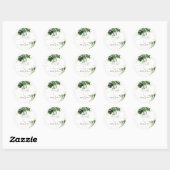 Aquarel Schakering Monstera n Tropisch Groen Ronde Sticker (Vel)