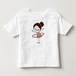 Aquarel Schattig Stokfiguur Meisje Grote Glimlach  Kinder Shirts