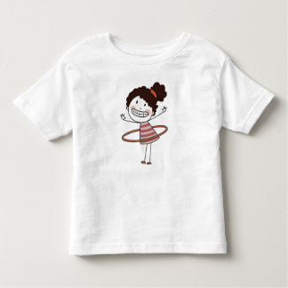 Aquarel Schattig Stokfiguur Meisje Grote Glimlach  Kinder Shirts