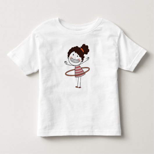 Aquarel Schattig Stokpoppetje Grote Glimlach Mooie Kinder Shirts (Voorkant)