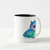 Aquarel Schattige Uil (2) Tweekleurige Koffiemok (Voorkant rechts)