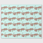 Aquarel Schattigee Baby luiaards op boompatroon Cadeaupapier (Vlak)