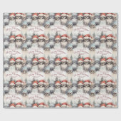 Aquarel schedels in Santa Hats Gotische Kerstmis Cadeaupapier (Vlak)