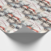 Aquarel schedels in Santa Hats Gotische Kerstmis Cadeaupapier (Hoek)