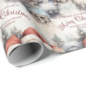 Aquarel schedels in Santa Hats Gotische Kerstmis Cadeaupapier (Rol Hoek)