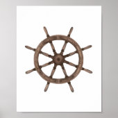 Aquarel Scheepswiel Nautilus Decor Poster (Voorkant)