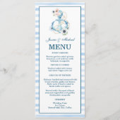 Aquarel Scheepvaart Bloemmotief Anker Blauwe Strep Menu (Voorkant)