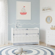 Aquarel Scheepvaart Oceaan Zeilboot Babykamer Deco