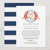 Aquarel Scheepvaart Trouwfeest Gereduceerde Gastli Aankondiging (Voorkant / Achterkant)