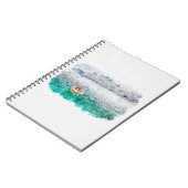 Aquarel schets kunst. Zeezicht van Santorini eilan Notitieboek (Linkerzijde)
