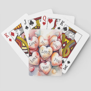 Aquarel schilderen harten romantische spelletjes v pokerkaarten