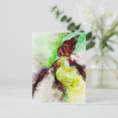 Aquarel Schilderen van een dame-slipper orchidee Briefkaart (Staand voorkant)
