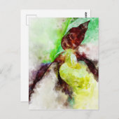 Aquarel Schilderen van een dame-slipper orchidee Briefkaart (Voorkant / Achterkant)