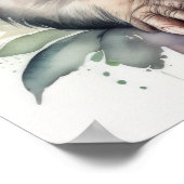 Aquarel Schilderij Baby Chimpansee Kraamkamer 5:4 Poster (Hoek)