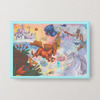 Aquarel Schilderij Eenhoorn Opal Fee Draak Vuurpaa Button