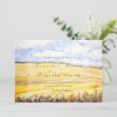 aquarel schilderij gouden tarweveld kaart (Staand voorkant)