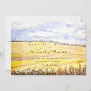 aquarel schilderij gouden tarweveld kaart