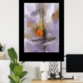 Aquarel schilderij handgetekend schip op de torque poster (Thuiskantoor)