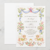 Aquarel schilderij Huwelijksuitnodiging Kaart (Voorkant / Achterkant)