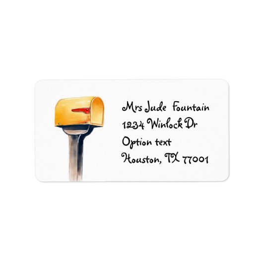 aquarel schilderij Retouradres Verzendlabel Etiket (Voorkant)