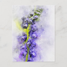 Aquarel schilderij van bloeiende monniken kap briefkaart