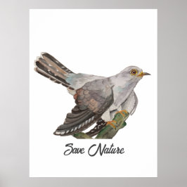 Aquarel schilderij van een koekoek poster
