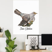 Aquarel schilderij van een koekoek poster (Thuiskantoor)