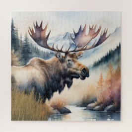 Aquarel Schilderij van Eland Natuur Legpuzzel