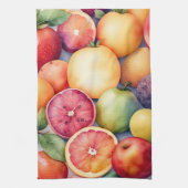 Aquarel Schilderij van Gevarieerd Fruit Theedoek (Verticaal)