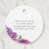 Aquarel Sering Bloemen Baby Shower Bedankt Bedankjes Labels (Achterkant)