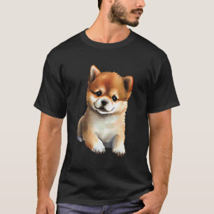 Aquarel Shiba Inu Puppy Japans Hondenras Kunst T-shirt